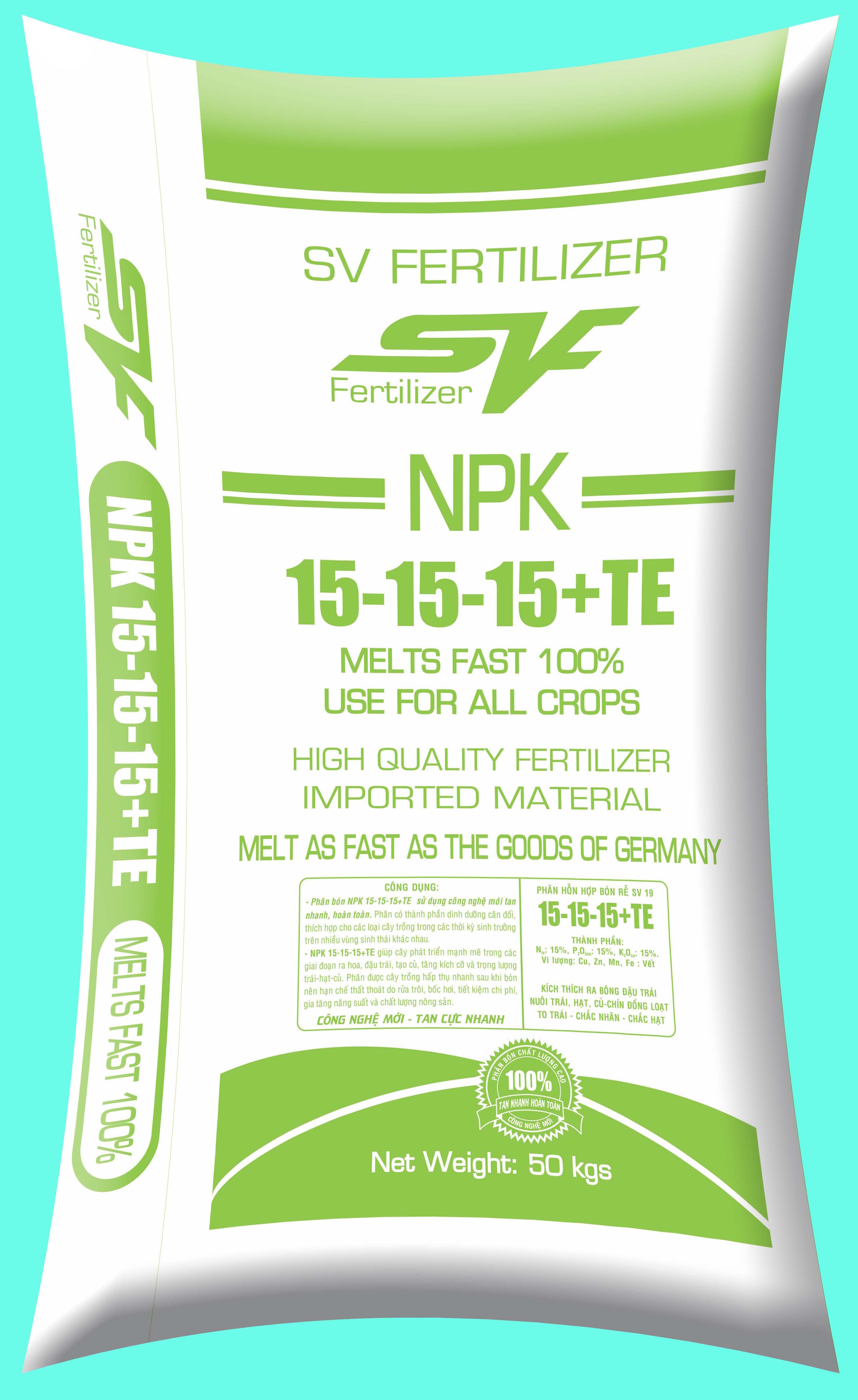 phan bon npk tan nhanh 15-15-15+TE