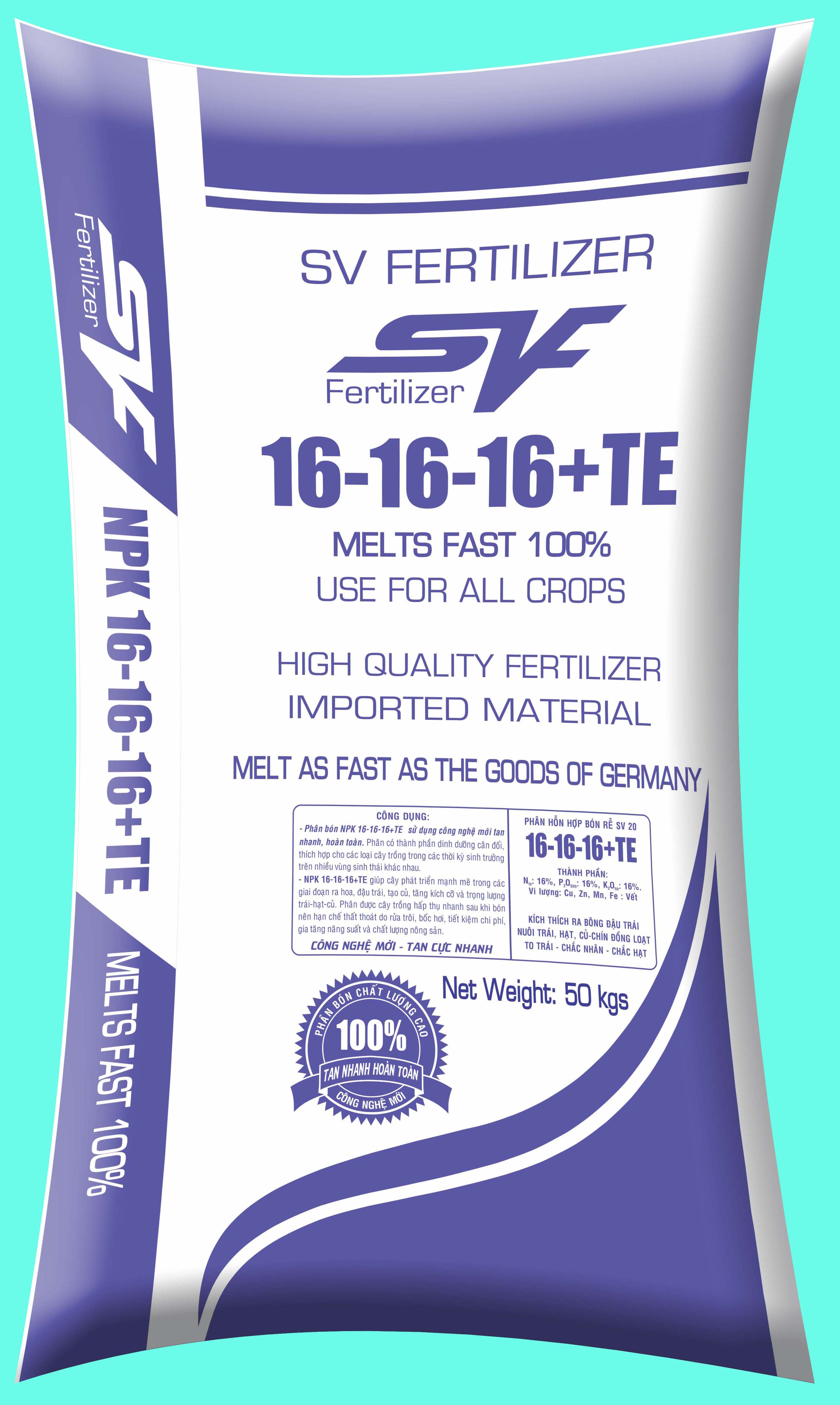 Phân bón SV FERTILIZER Tan nhanh 100%